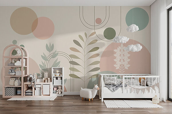 Abstract botanical design with soft colors. Abstract botanical design with soft colors.