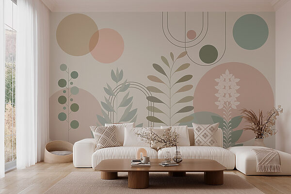 Abstract botanical design with soft colors. Abstract botanical design with soft colors.