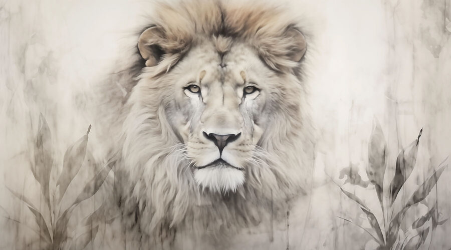 Wall murals Majestic lion in serene surroundings - Image 4