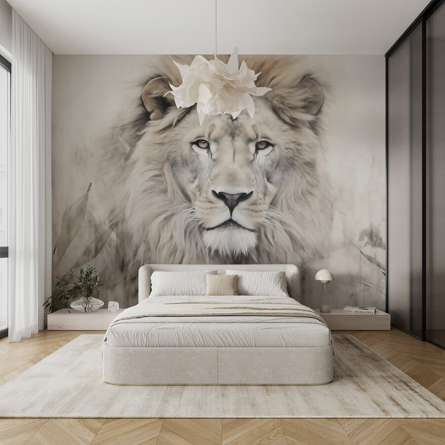 Wall murals Majestic lion in serene surroundings - Image 2