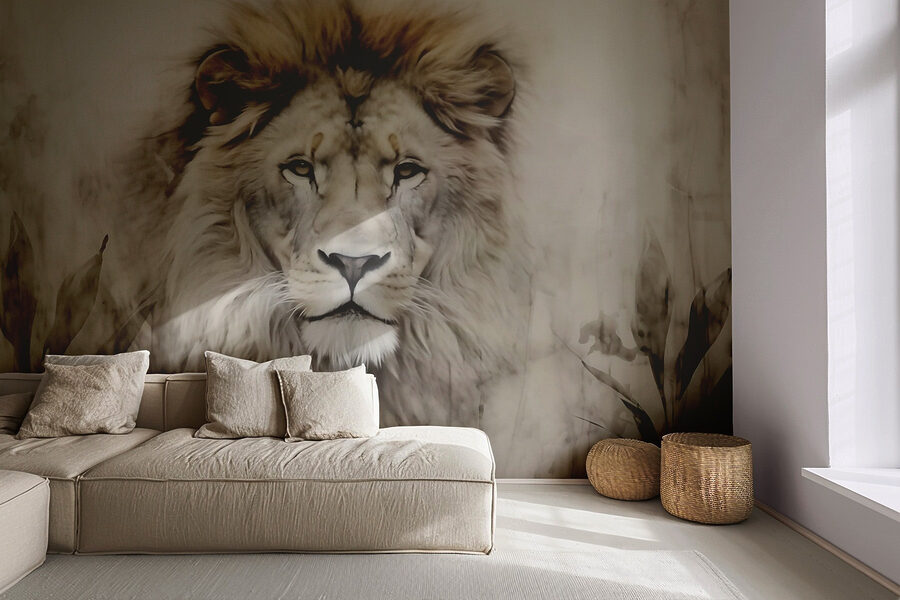 Wall murals Majestic lion in serene surroundings - Image 3