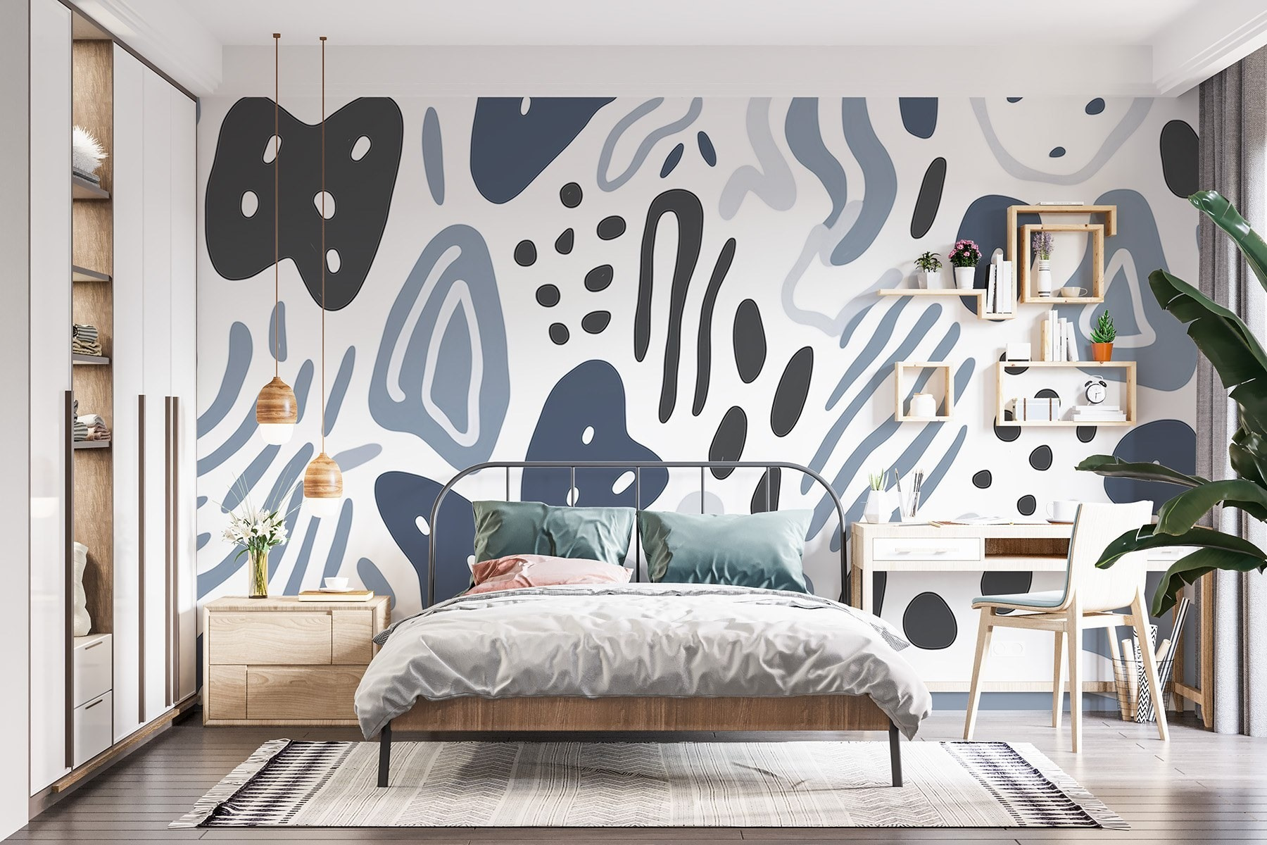Pattern of different shapes and colors