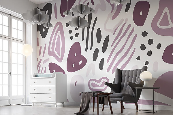 Pattern of purple and black shapes Pattern of purple and black shapes