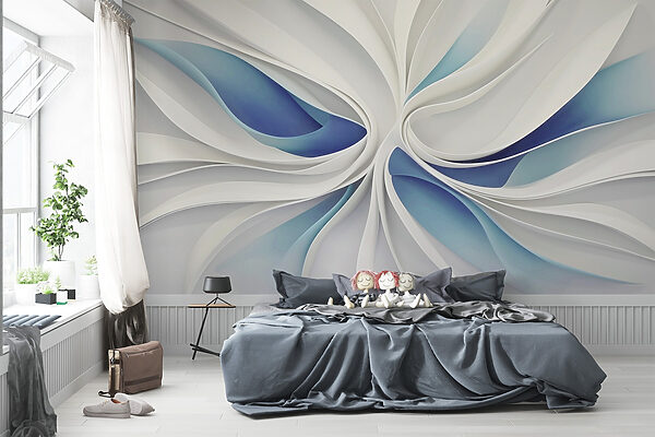 White and blue swirls White and blue swirls