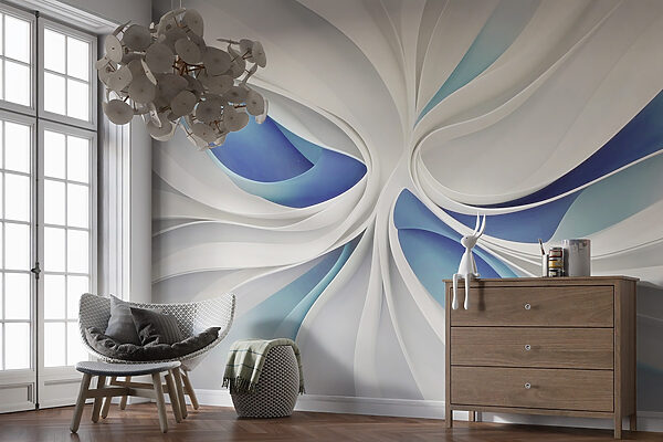 White and blue swirls White and blue swirls