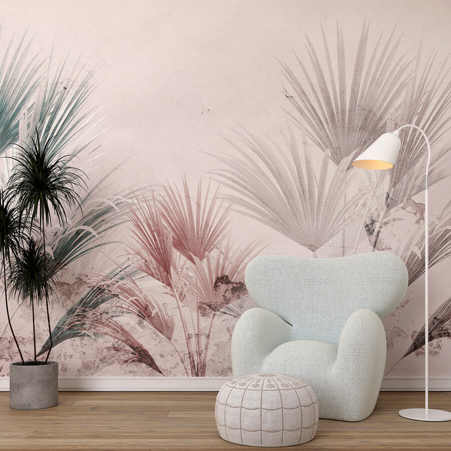 Elegant palm leaves on a soft background.
