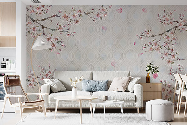 White and pink floral pattern White and pink floral pattern