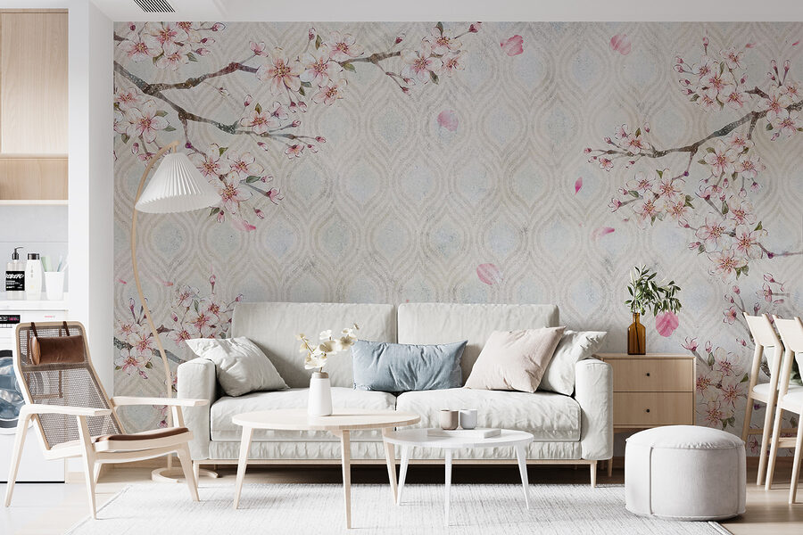 White and pink floral pattern