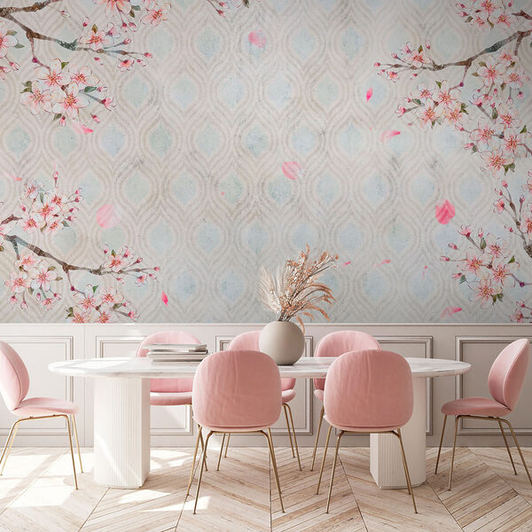 White and pink floral pattern White and pink floral pattern