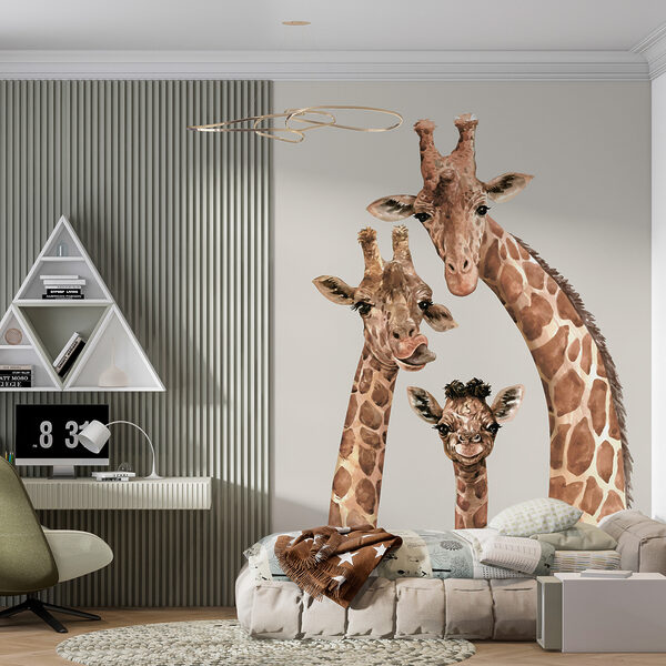 A group of giraffes with their heads together A group of giraffes with their heads together