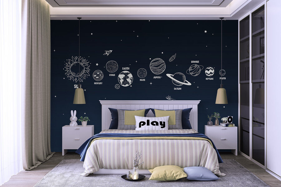 Wall murals A line of planets in space - Image 2