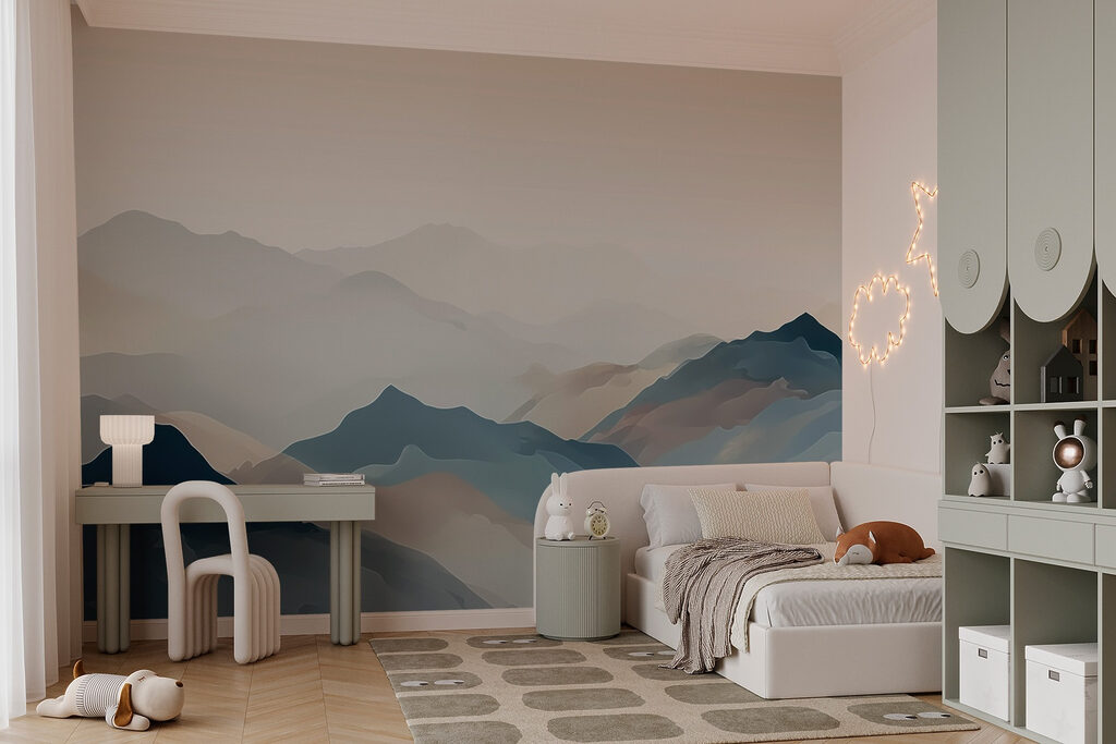 Mountain range with fog