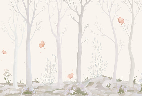 Group of trees with butterflies t00001p 600x406 - Group of trees with butterflies - tegory