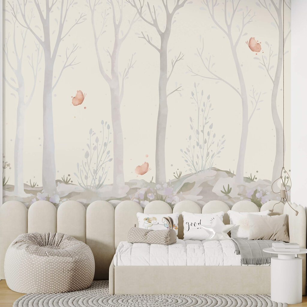 Group of trees with butterflies