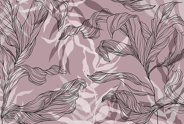 Drawing of leaves on a pink background t00009v1p 600x406 - Drawing of leaves on a pink background - tegory
