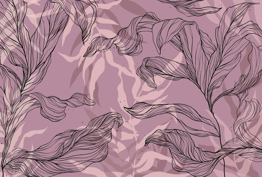 Drawing of leaves on a purple background t00009v2p 1024x693 - Drawing of leaves on a purple background - tegory