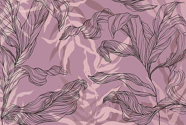 Drawing of leaves on a purple background t00009v2p 600x406 - Drawing of leaves on a purple background - tegory