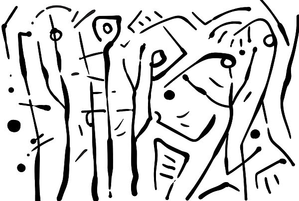Black and white drawing of a group of people t00016p 600x404 - Black and white drawing of a group of people - tegory