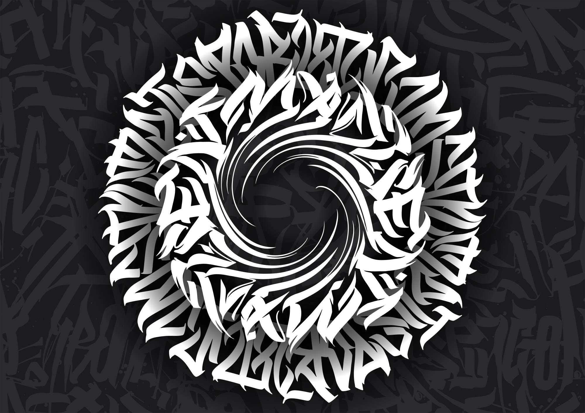 Circular pattern with letters in it t00013p - Circular pattern with letters in it - tegory