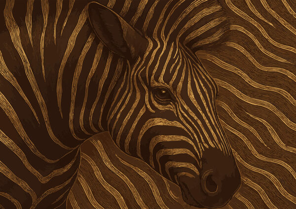 Zebra in abstract swirls of color t00011p 600x424 - Zebra in abstract swirls of color