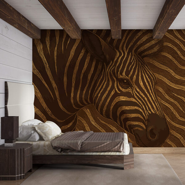 Zebra in abstract swirls of color t00011pib2 600x600 - Zebra in abstract swirls of color