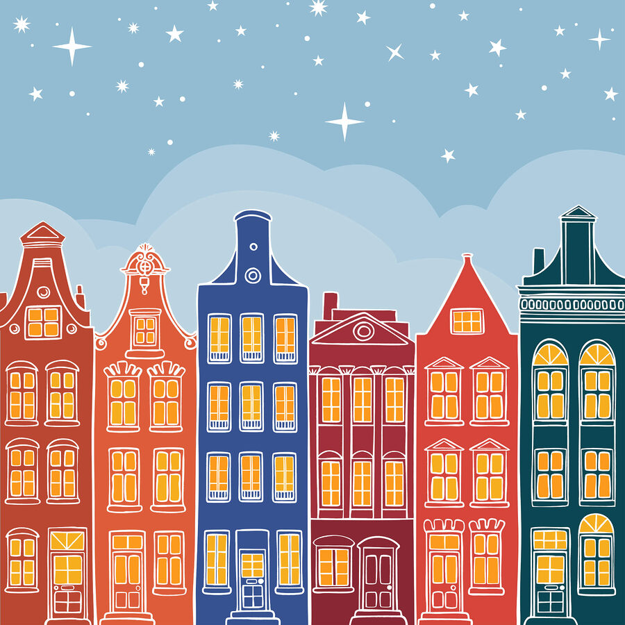 Row of colorful buildings t00041p 900x900 - Row of colorful buildings - tegory