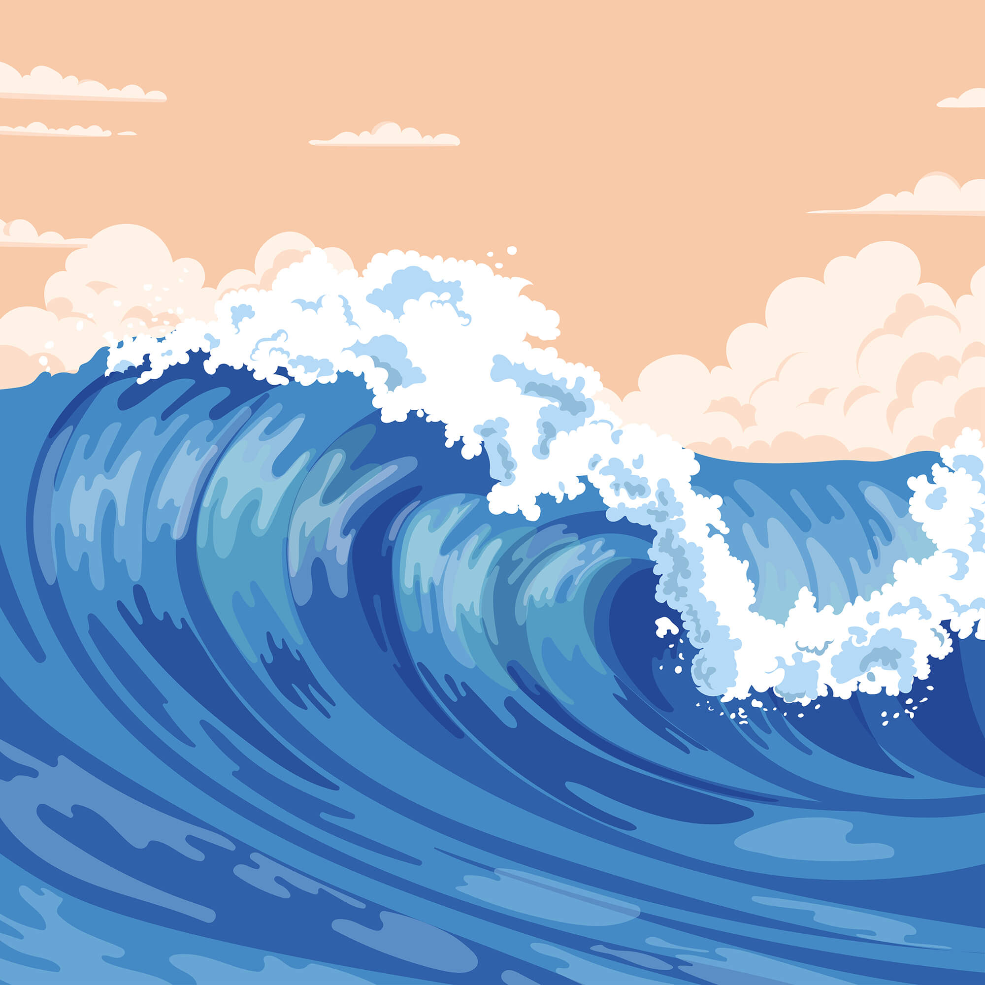 t00043p - Large wave with foamy waves - tegory