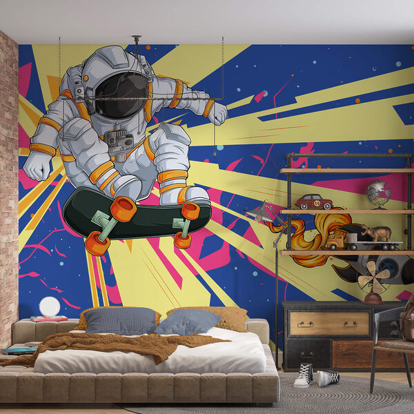 An astronaut riding a skateboard An astronaut riding a skateboard