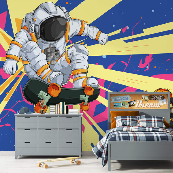 An astronaut riding a skateboard An astronaut riding a skateboard