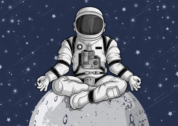 An astronaut sitting on the moon An astronaut sitting on the moon