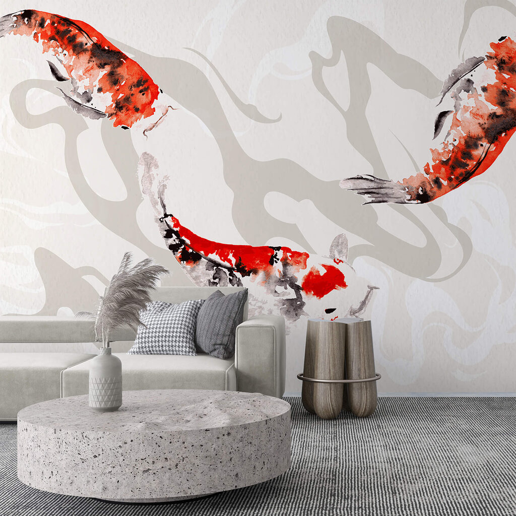 Painting of fish swimming Painting of fish swimming