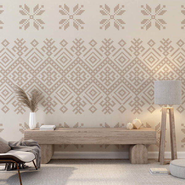 Pattern of geometric shapes and flowers Pattern of geometric shapes and flowers