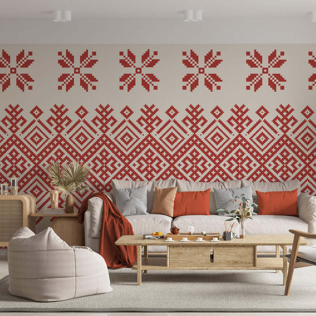 Red and white pattern Red and white pattern