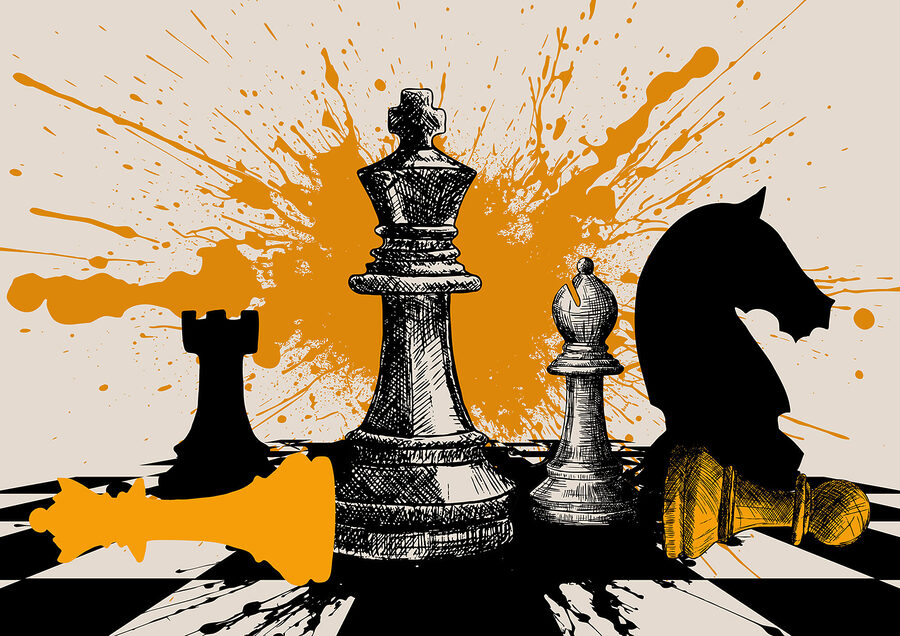 Wall murals Black and white chess pieces - Image 5