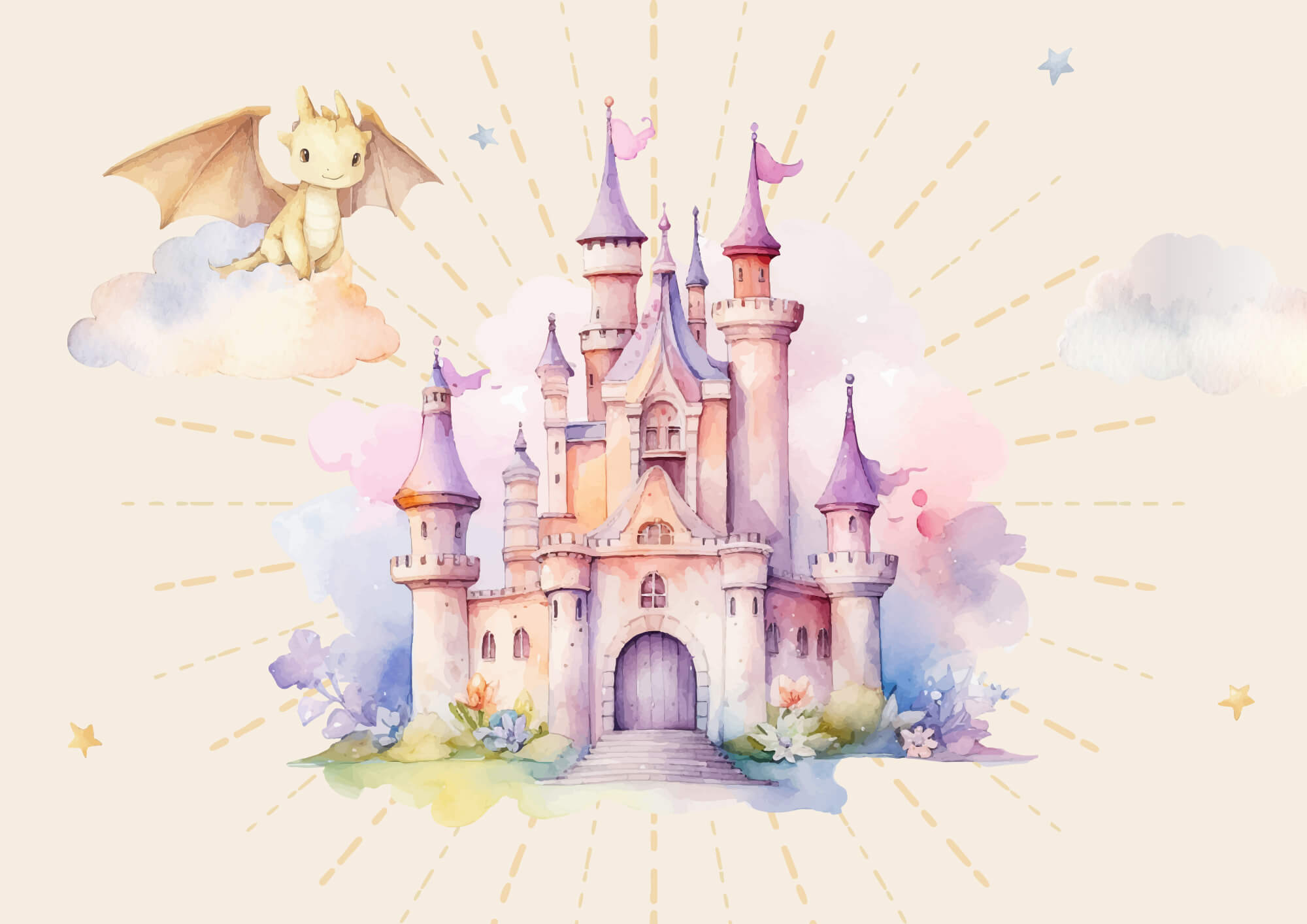 Watercolor of a castle Watercolor of a castle