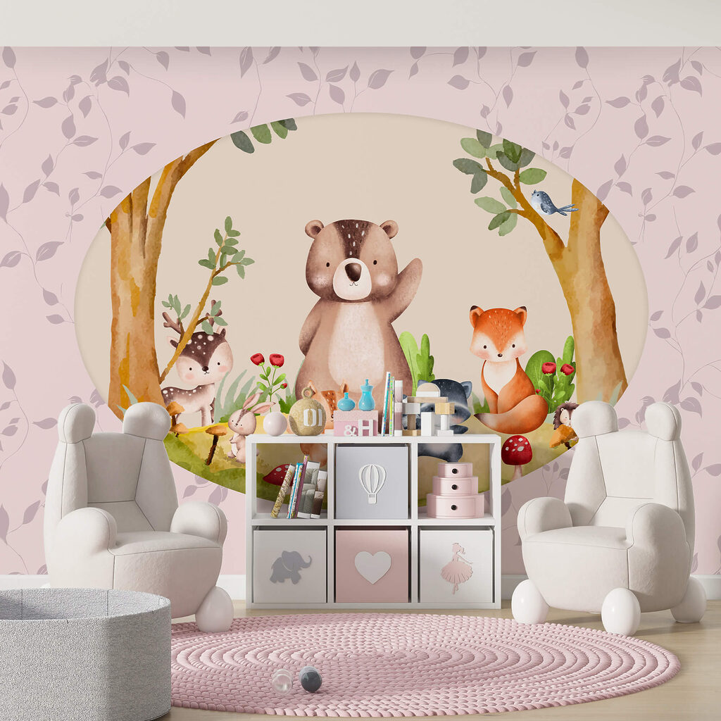 Cartoon of animals in a forest Cartoon of animals in a forest