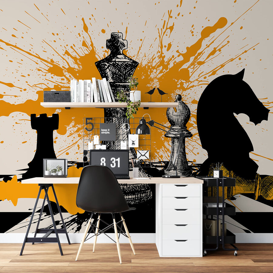 Wall murals Black and white chess pieces - Image 4