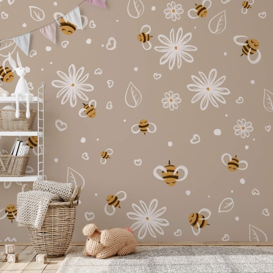 Pattern of bees and flowers Pattern of bees and flowers