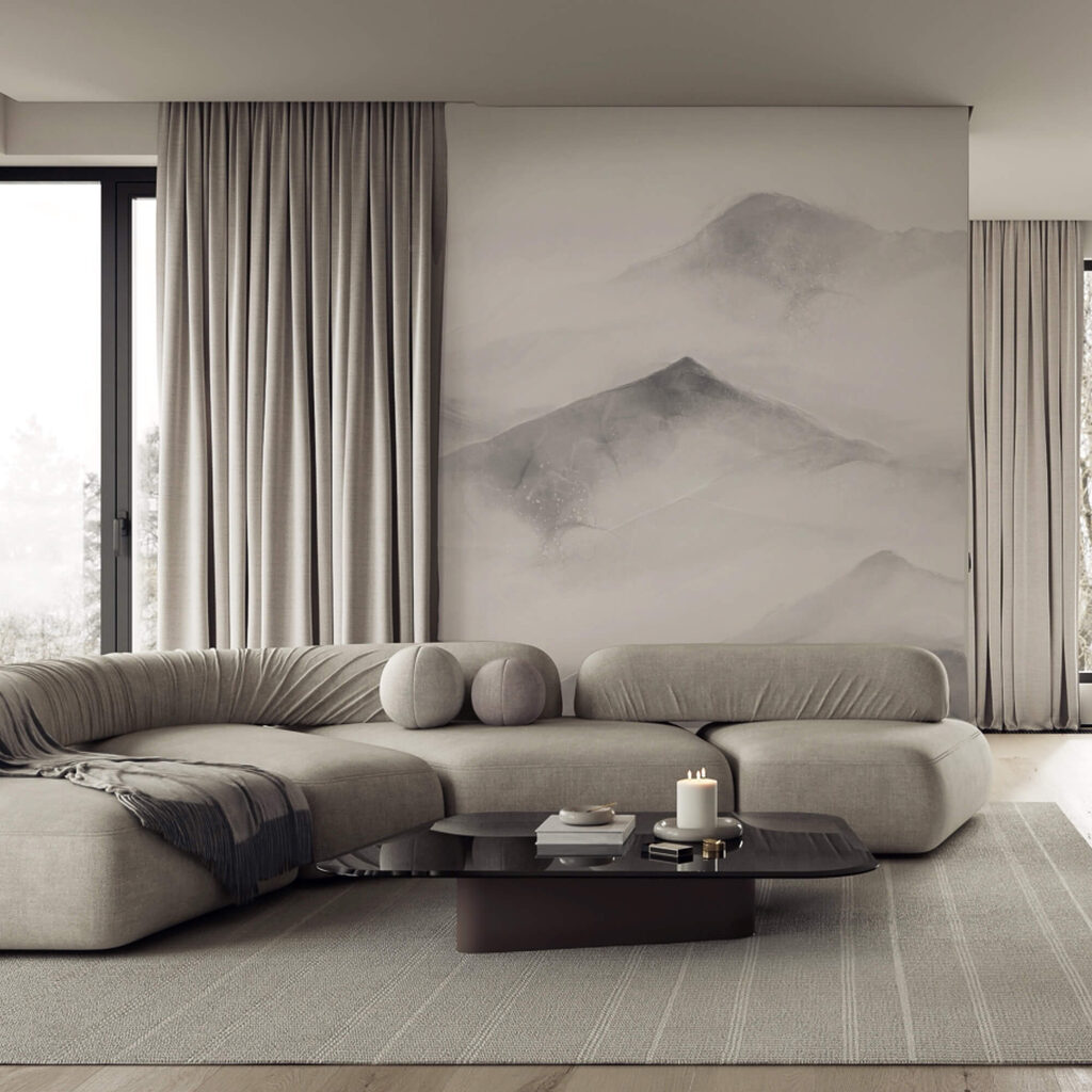 White and gray mountain range
