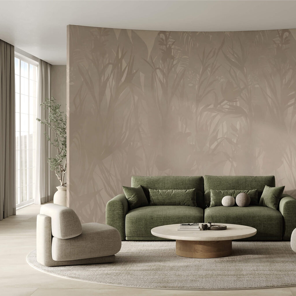 - Subtle botanical patterns in soft tones
