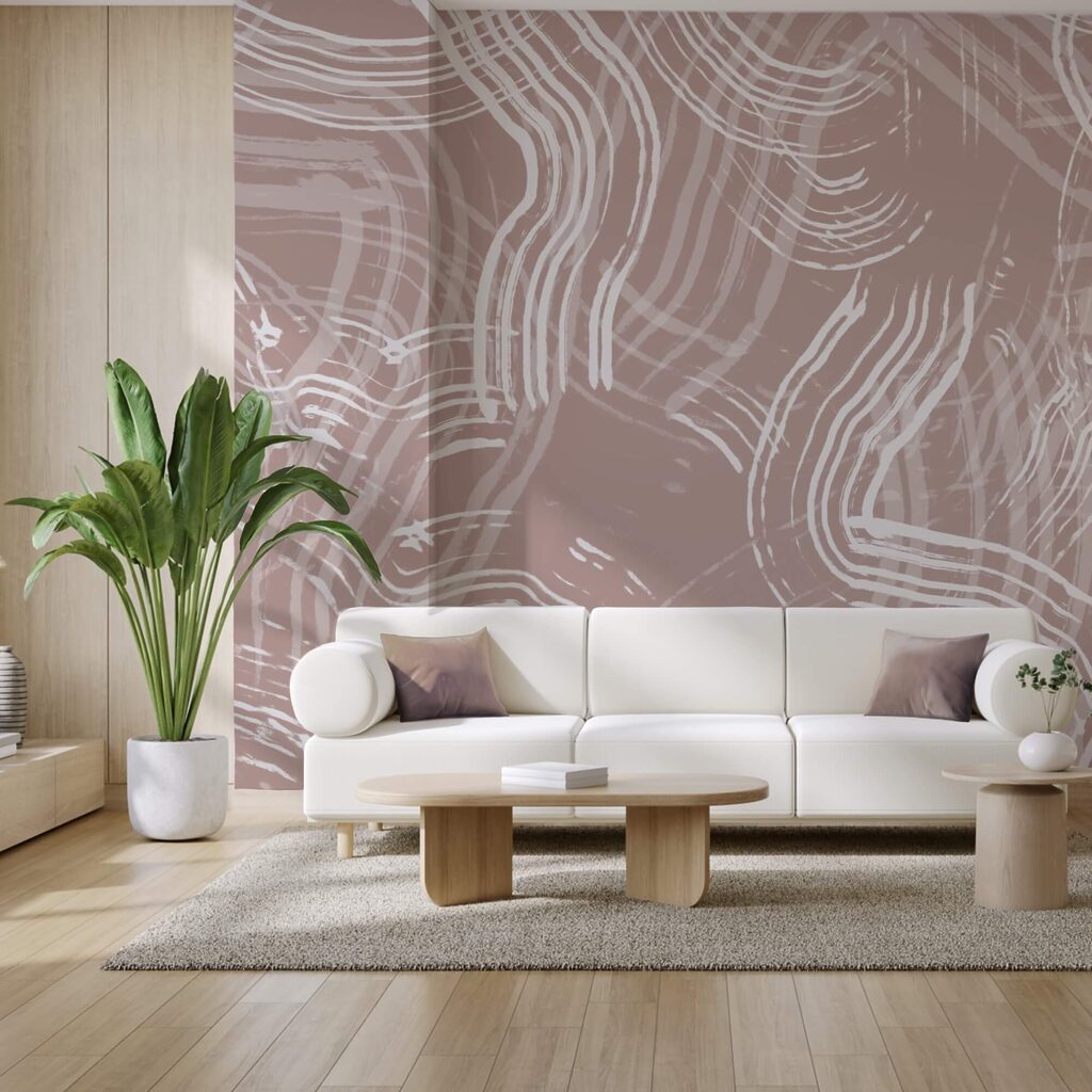 White lines on a pink background