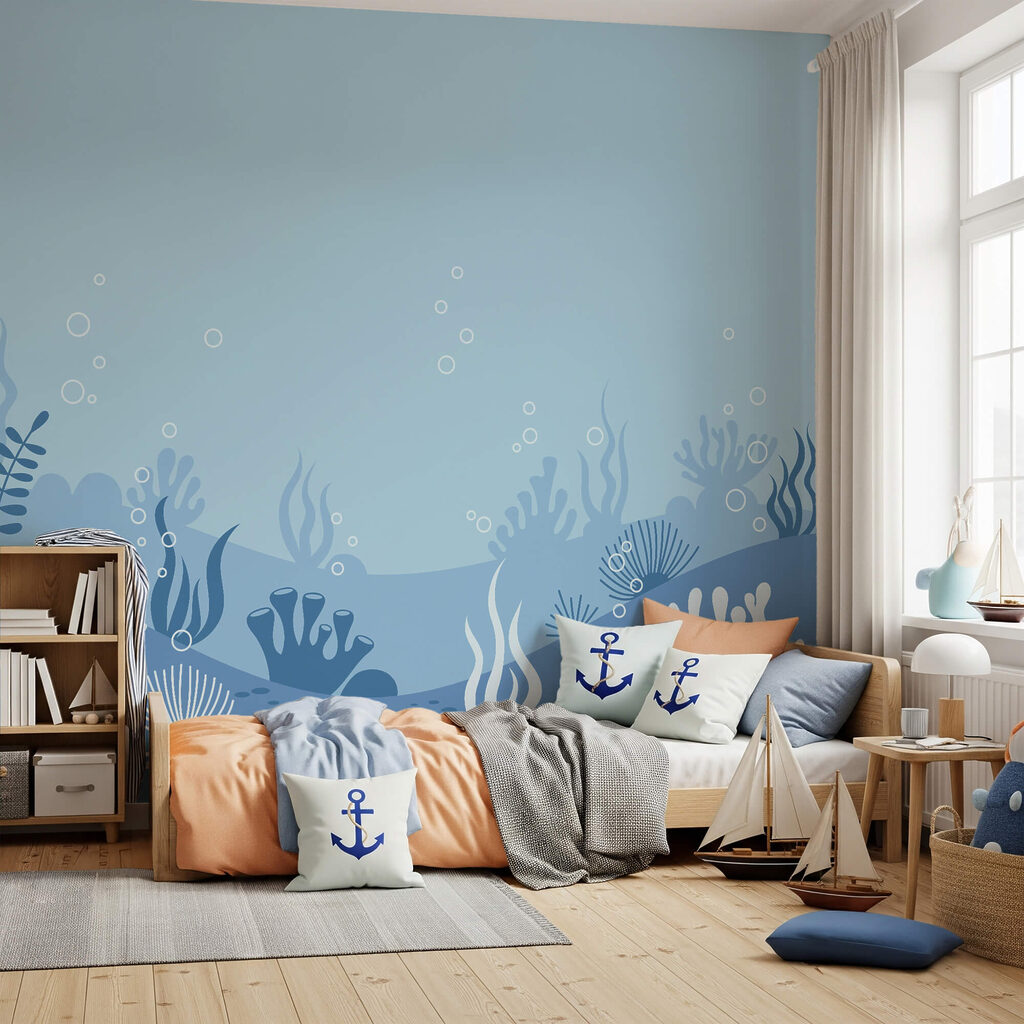 Blue and white underwater scene Blue and white underwater scene