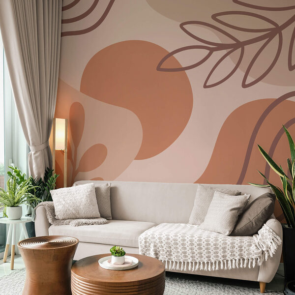 Abstract shapes in earthy tones Wall murals Abstract shapes in earthy tones