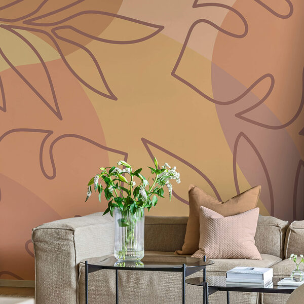 Pattern of leaves on a colorful background Pattern of leaves on a colorful background