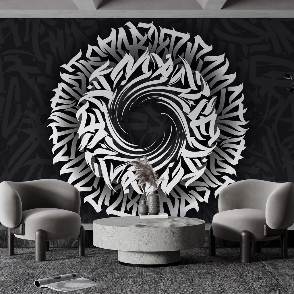 Circular pattern with letters in it Circular pattern with letters in it