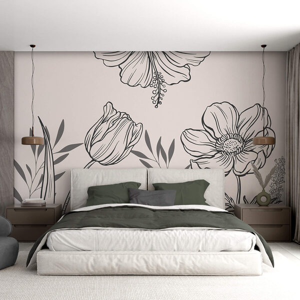 Delicate floral line art design Delicate floral line art design