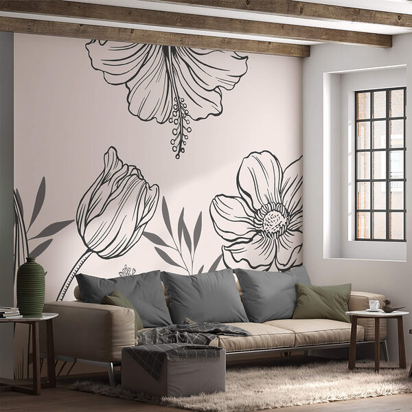 Delicate floral line art design Delicate floral line art design