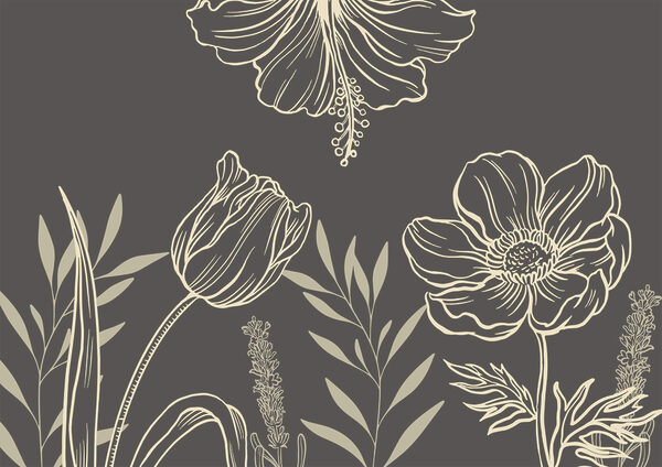 Delicate floral line art design t00006p 600x424 - Delicate floral line art design - tegory