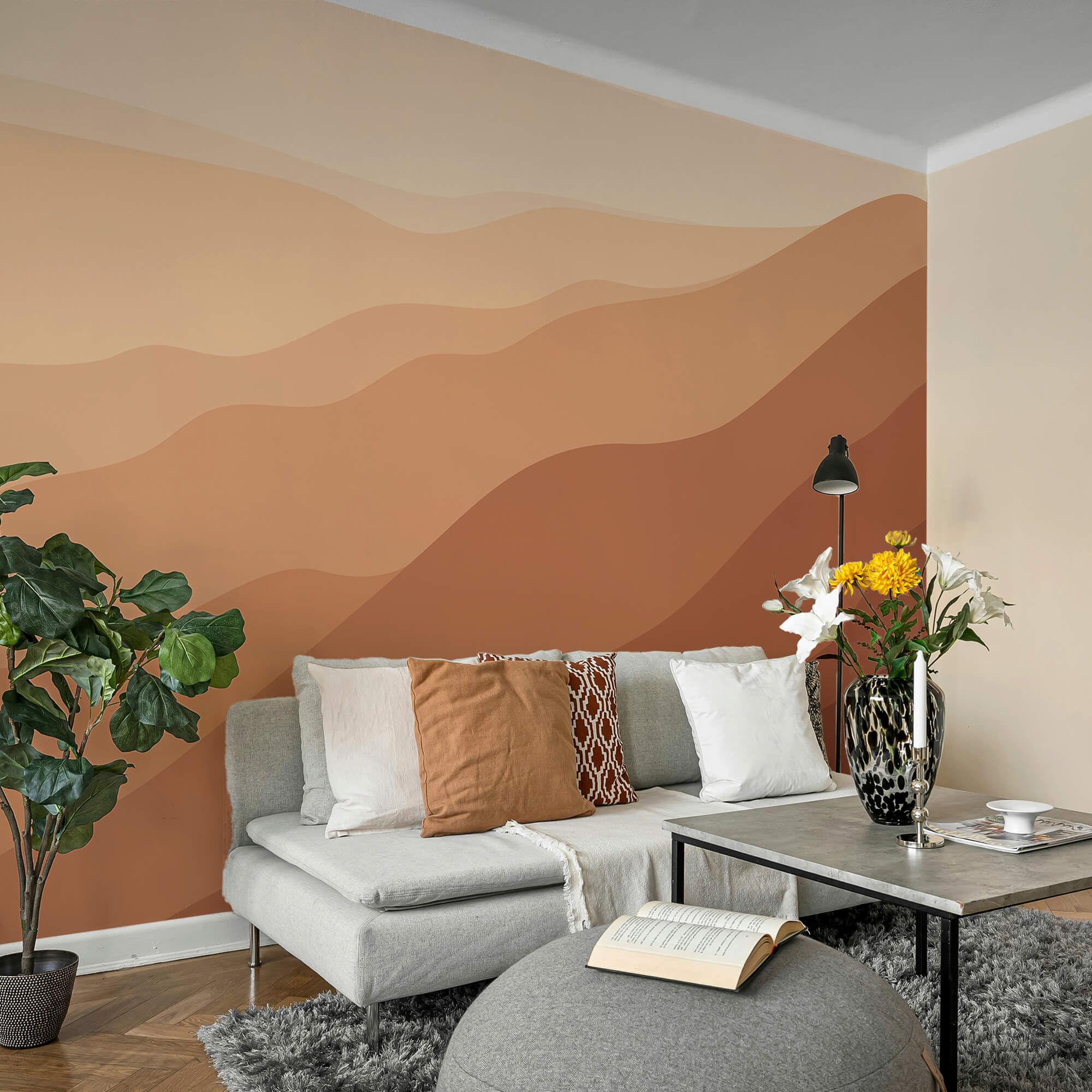 Brown and white sand hills