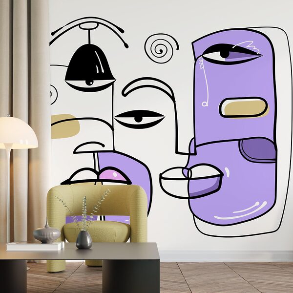 Group of faces drawn in different colors Group of faces drawn in different colors